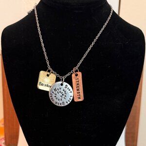 Women's Tri Colored Faith Based 'Believe' Fashion Necklace 18" with 2" Extender
